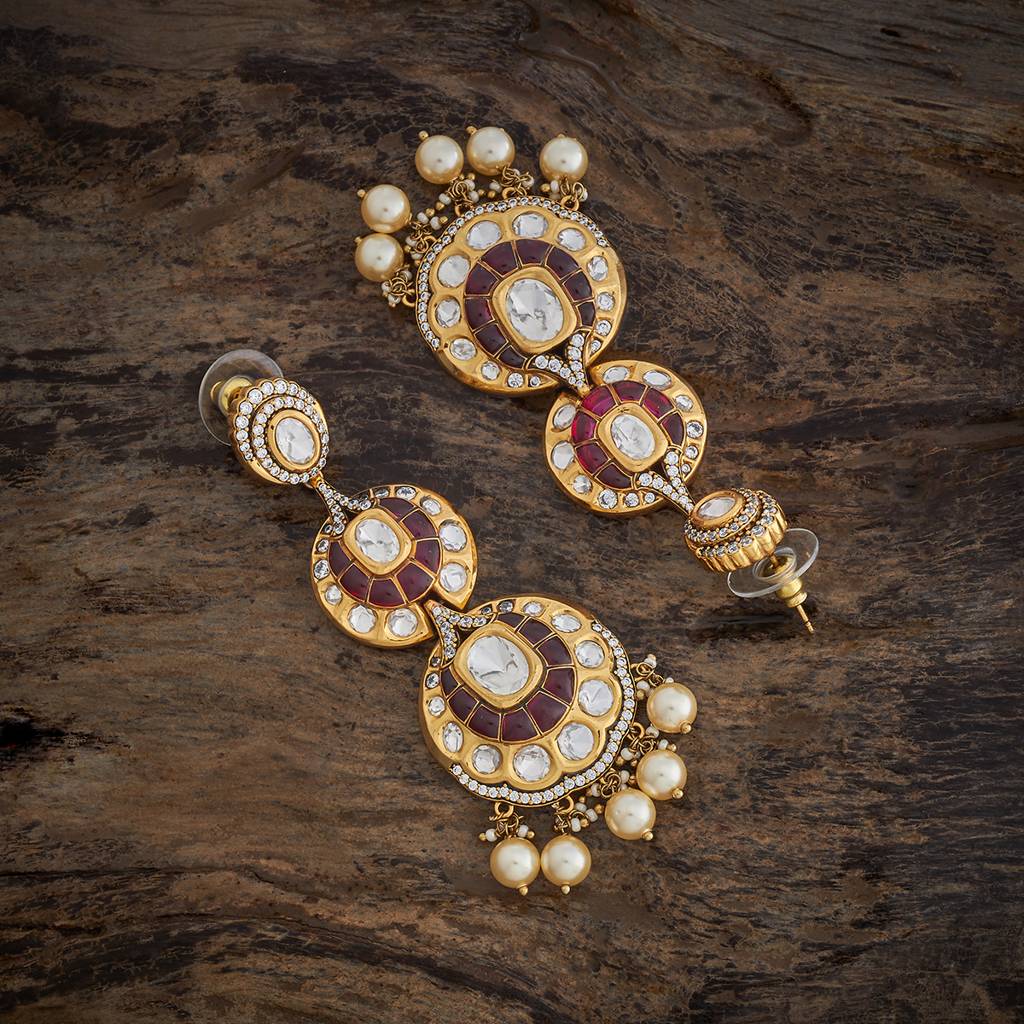 Kushal'S Fashion Jewellery Green Victorian Plated Bridesmaid Kundan Earring-178312 : 426876
