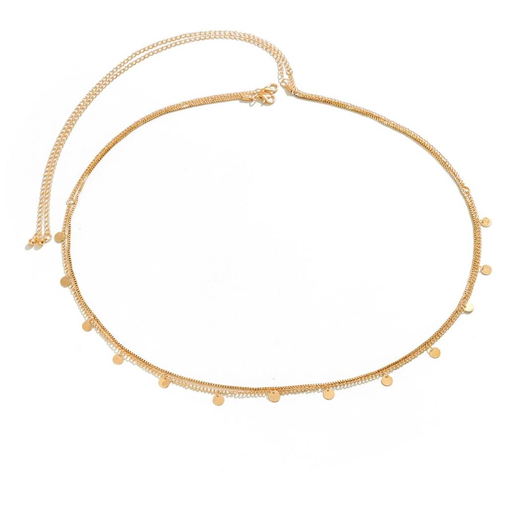 Gold Plated 2 Layer Belly Chain Kamarbandh Waist Chain Belt Body Chain Summer Beach Jewellery For Women & Girls : PX8BCH010G