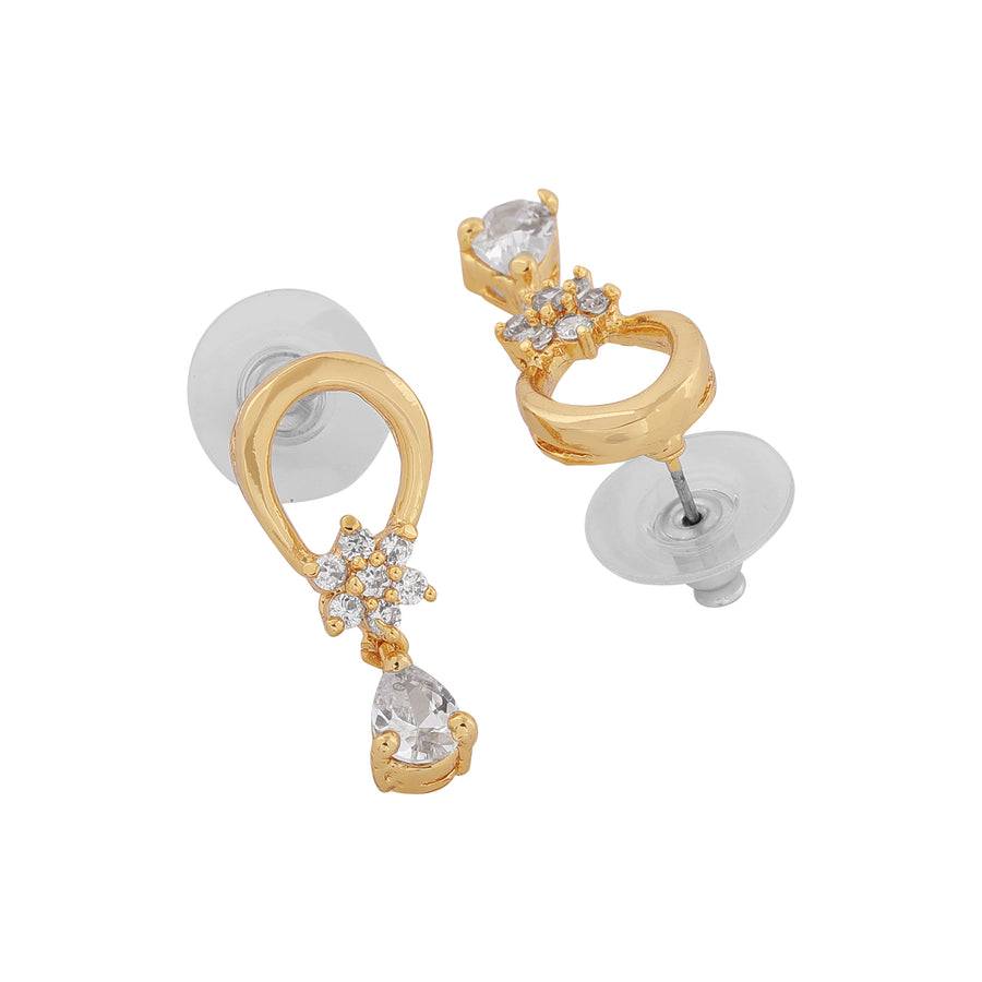 Estele Gold Plated Cz Loop Designer Earrings For Women : AD-034705ER