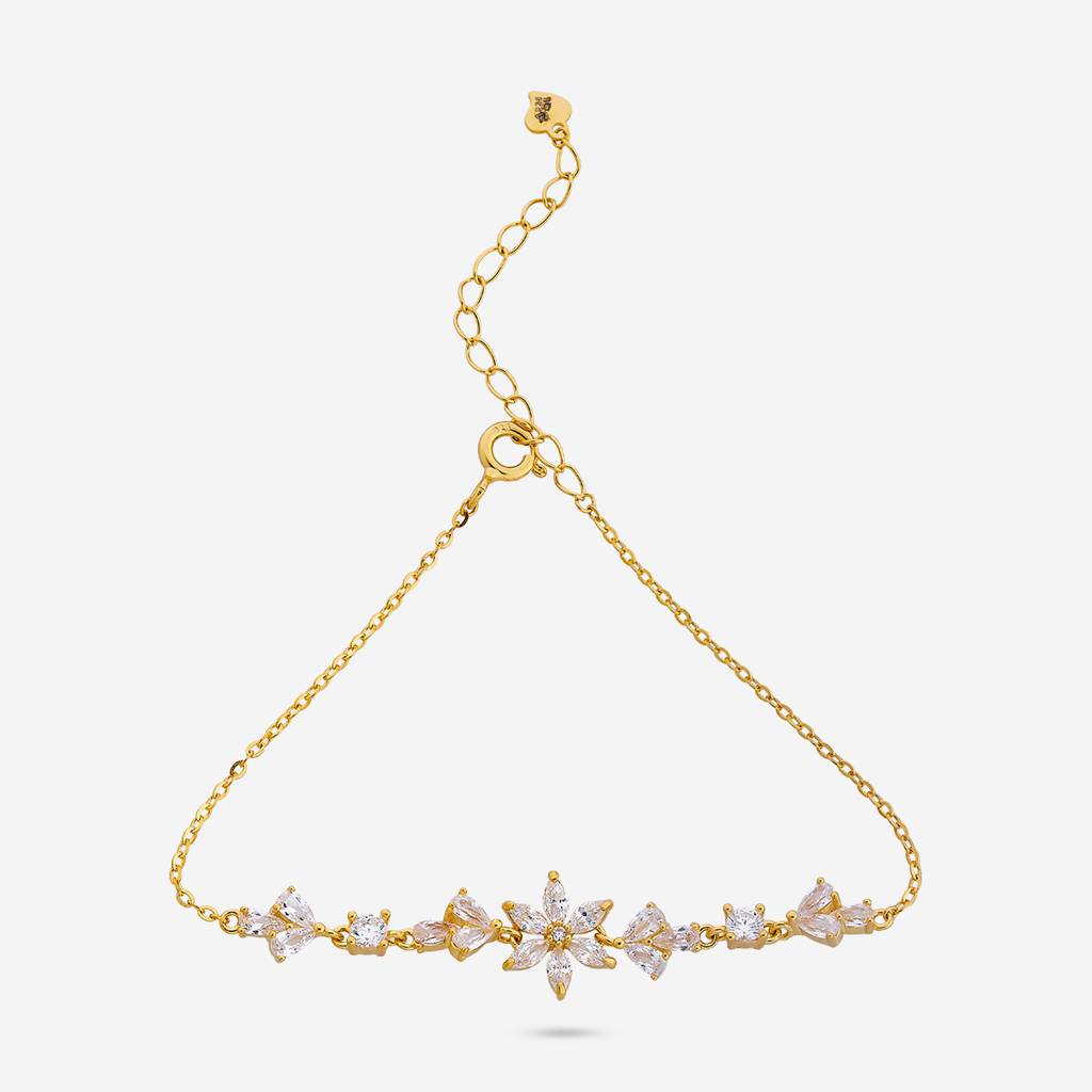 Gold-Plated Party Zircon 92.5 Sterling Silver Bracelet -458337 : 458337