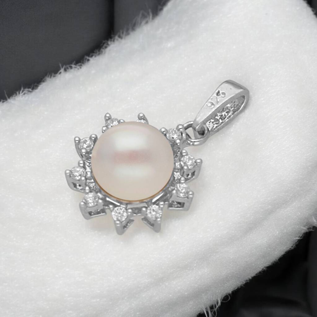 92.5 Sterling Silver Shreya Simple Pearl Pendant : JPMAY-22-182