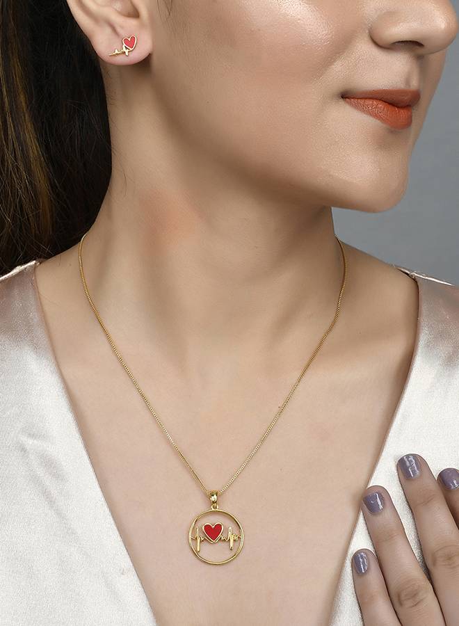 Valentine'S Day Collection Heartbeats Pendant Set : 8905124490831