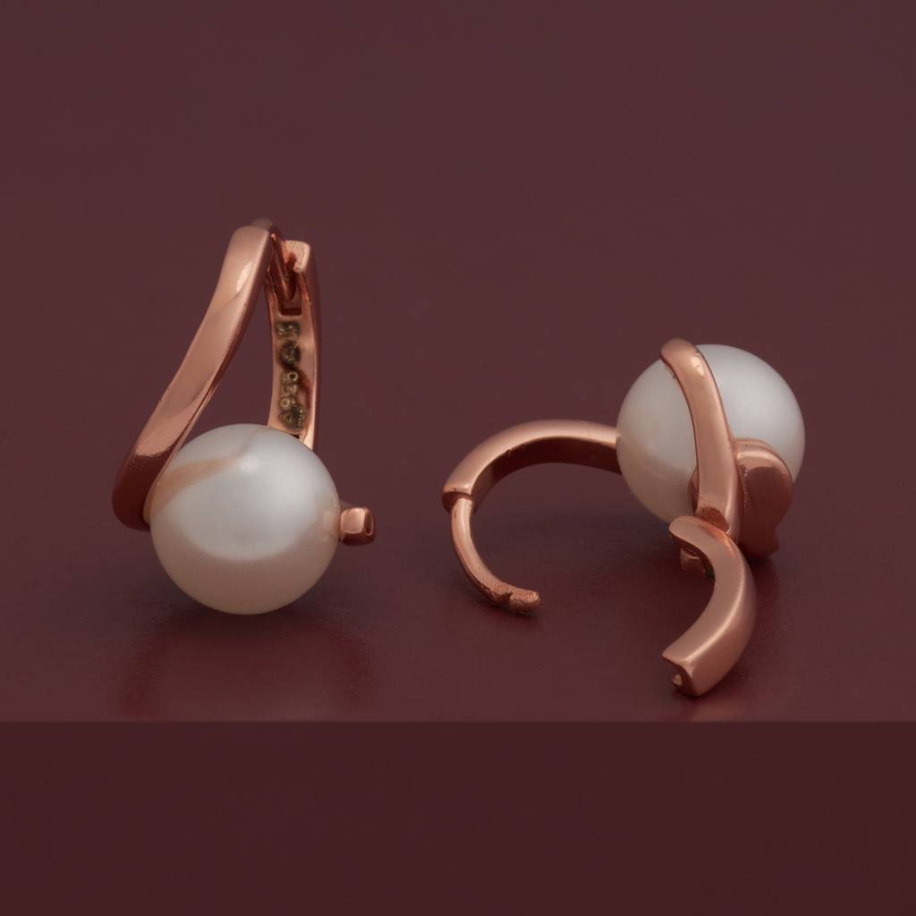 Kushal'S Fashion Jewellery Pearl Plated Party 92.5 Sterling Silver Hoop Balis-183103 : 437209