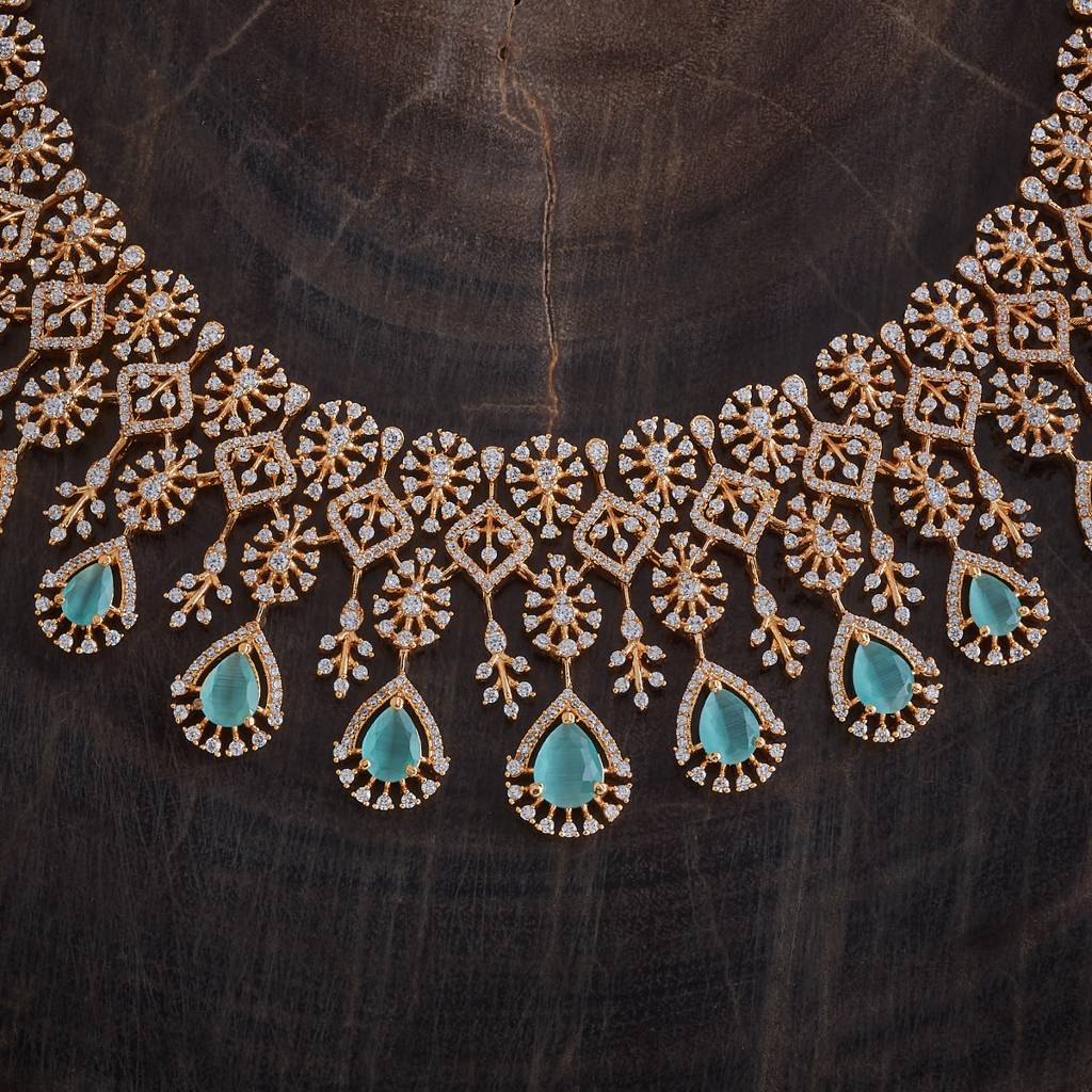 Kushal'S Fashion Jewellery Gold-Plated Bridal Zircon Necklace