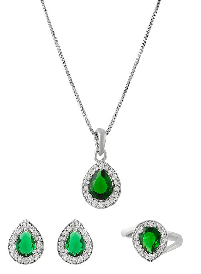 Sparkling Essentials Green Teardrop Cut Zircon Box Set : 8905124480689