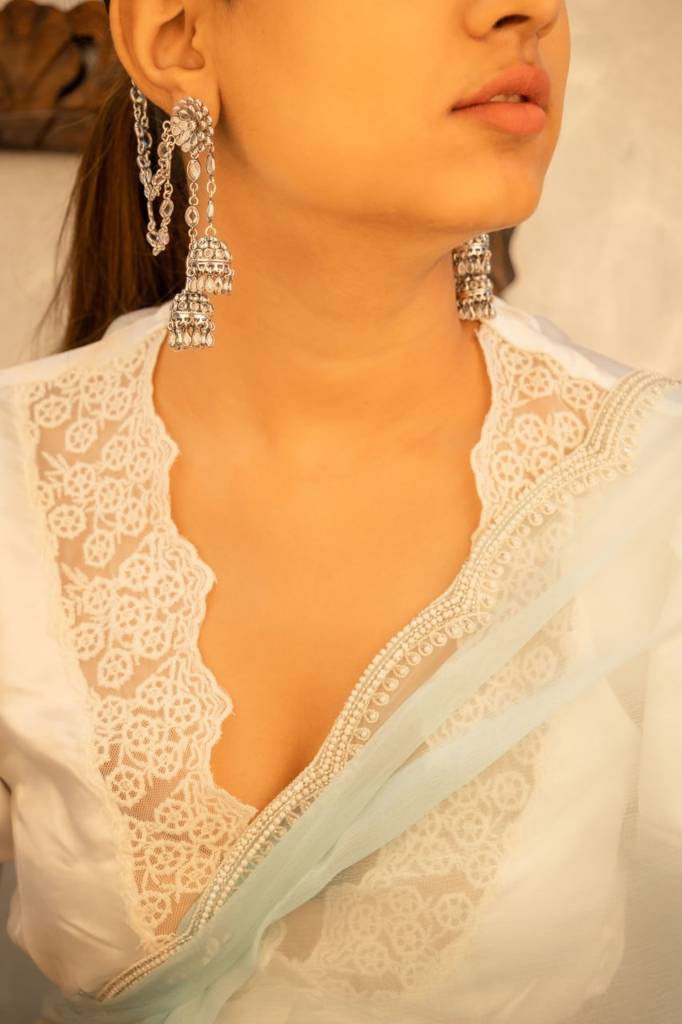 Essence Scintillating Dual Jhumki Earchain Statement Earring : SE410122