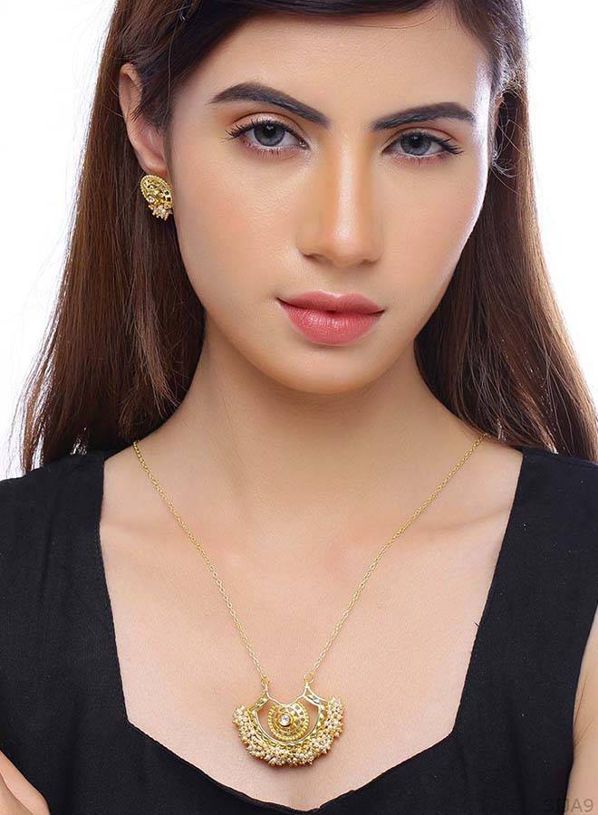 Veerangana Antique Style Necklace Set : 8907617930268