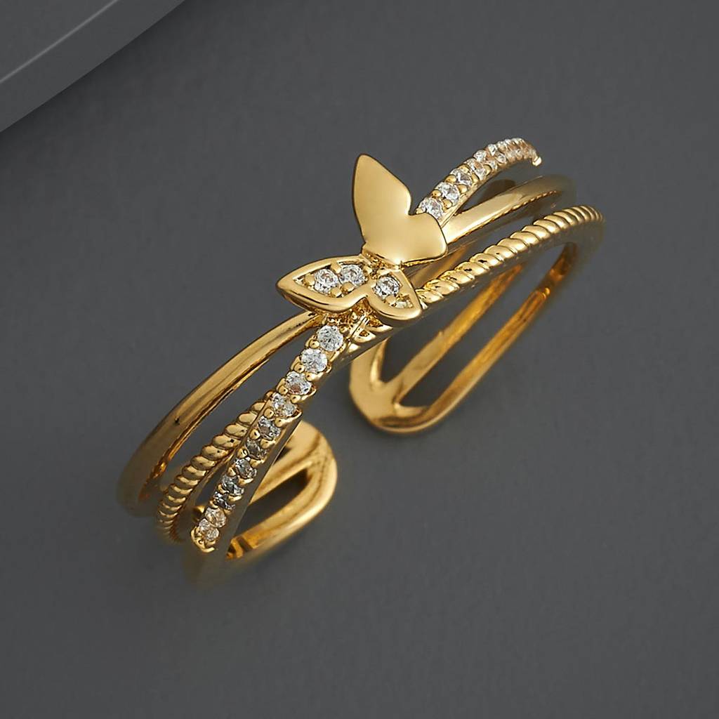 Kushal'S Fashion Jewellery White Gold-Plated Party Trendy Zircon Finger Ring-186818 : 445388