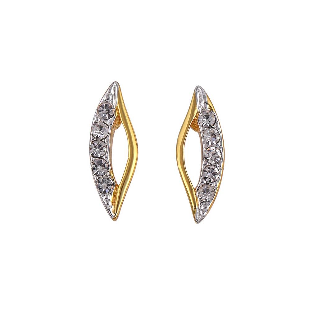 Estele Gold & Rhodium Plated Leaf Designer Jewellery Set With Austrian Crystals : 7173NKER