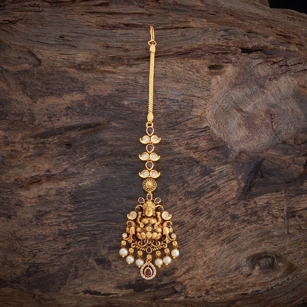 Kushal'S Fashion Jewellery Ruby Gold-Plated Ethnic Antique Maang Tikka-180564 : 431521