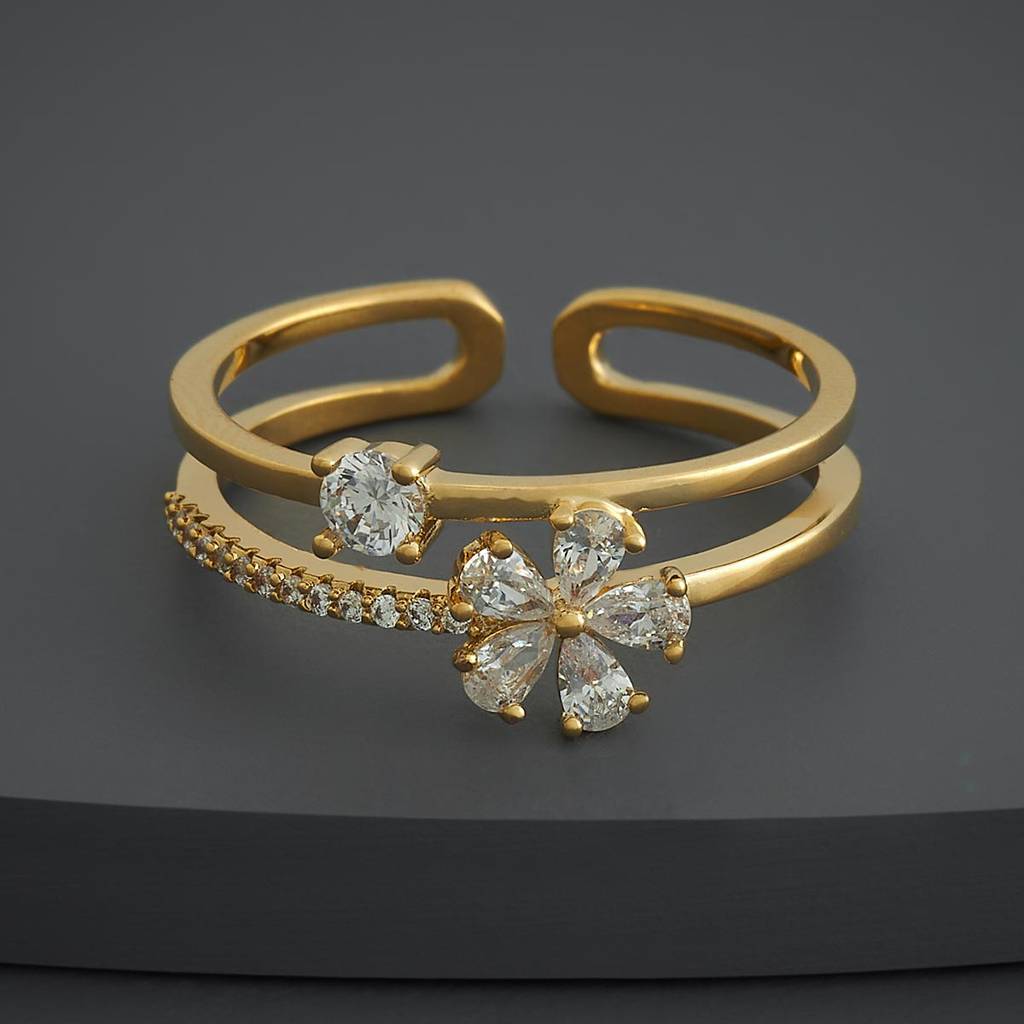 Kushal'S Fashion Jewellery White Gold-Plated Party Trendy Zircon Finger Ring-186814 : 445380