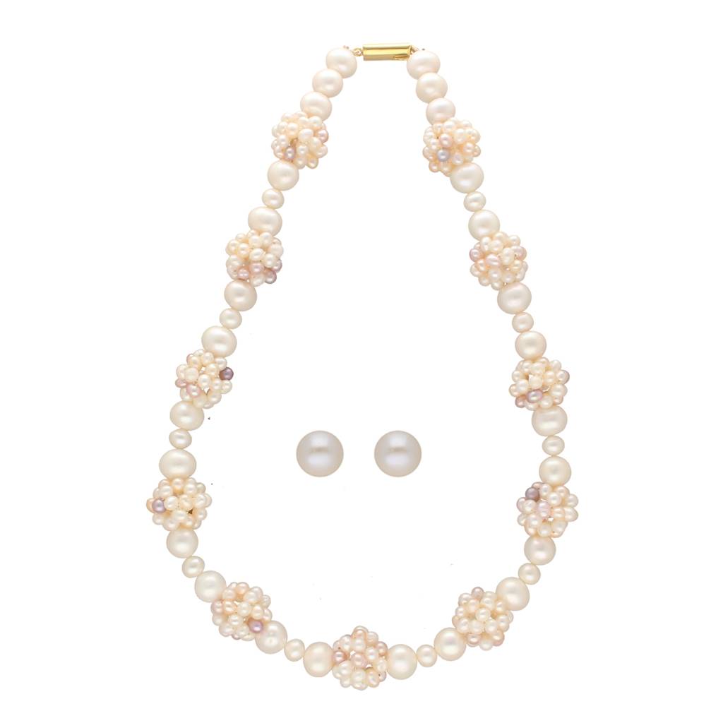 Sri Jagdamba Pearls Zarna 1 Line Pearl Necklaces : JPNOV-23-076