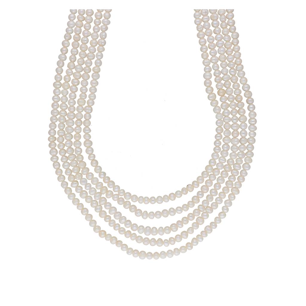 Zara 5 Lines Pearl Necklaces : JPFEB-22-129