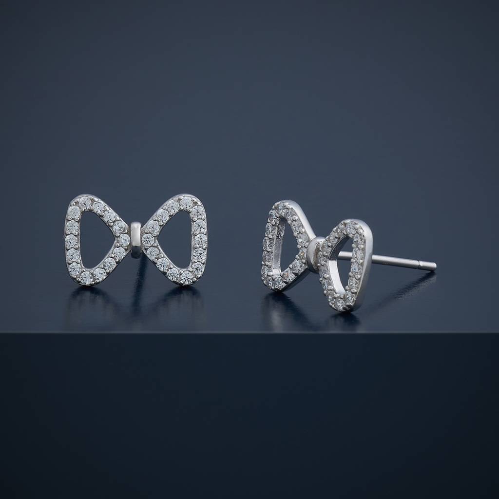 Kushal'S Fashion Jewellery Plated Zircon 92.5 Sterling Silver Studs-183229 : 437594