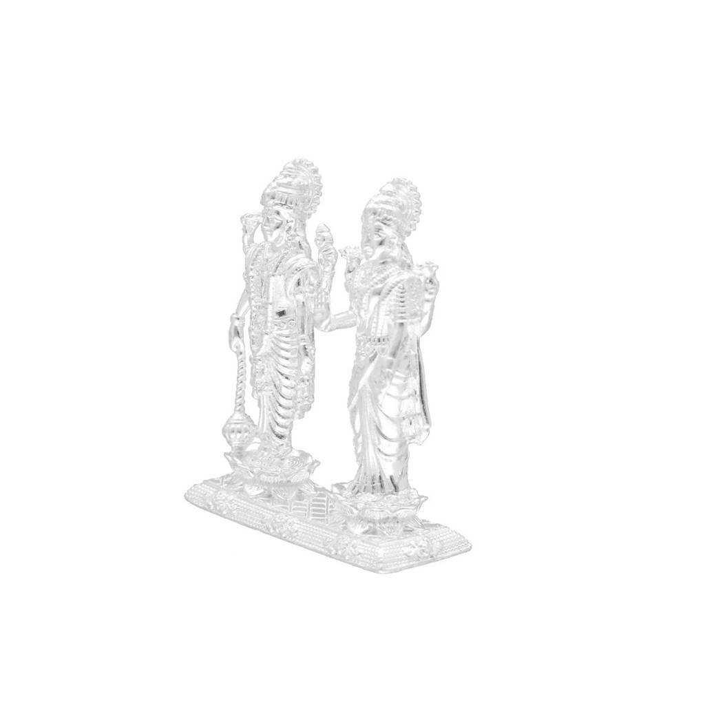 80% Purity-22 Grams Lord Vishnu & Maa Lakshmi Murti : JPAUG-25-100