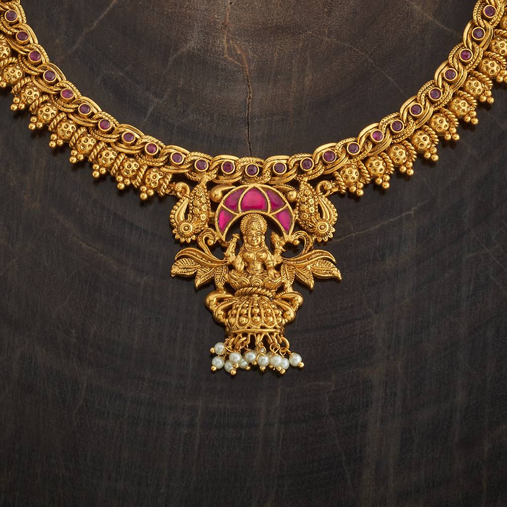 Kushal'S Fashion Jewellery Gold-Plated Ruby Studded Jewellery Set-177860 : 426202