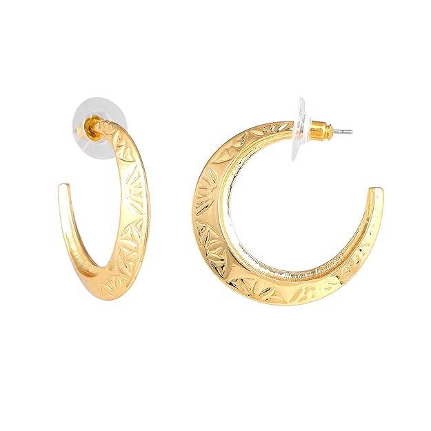 Rosegold Plated Modern And Timeless Half Moon Shape Half Hoop Earrings For Girls : 206708-2NIGER