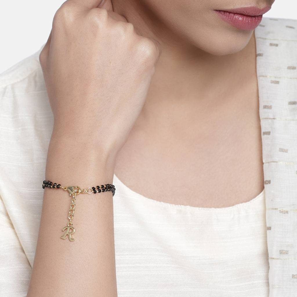 Estele Plated Classic Alphabet 'R' Mangalsutra Bracelet For Women : 101935BR