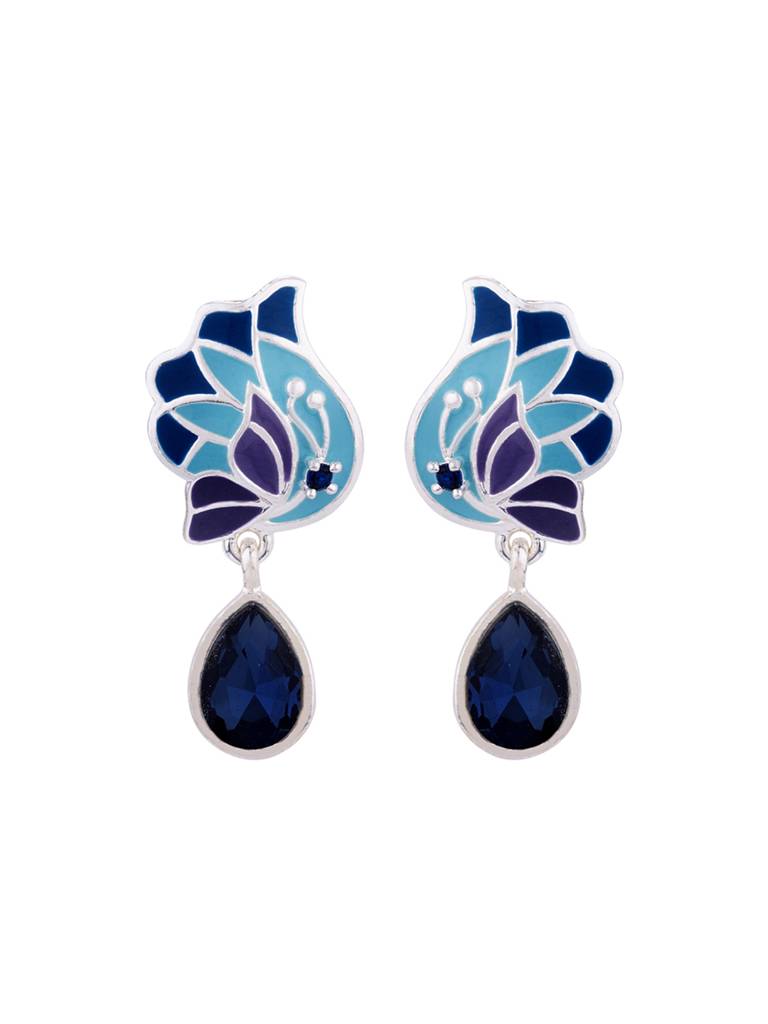 Butterfly Dew Drop Blue Earrings : 8905124049800