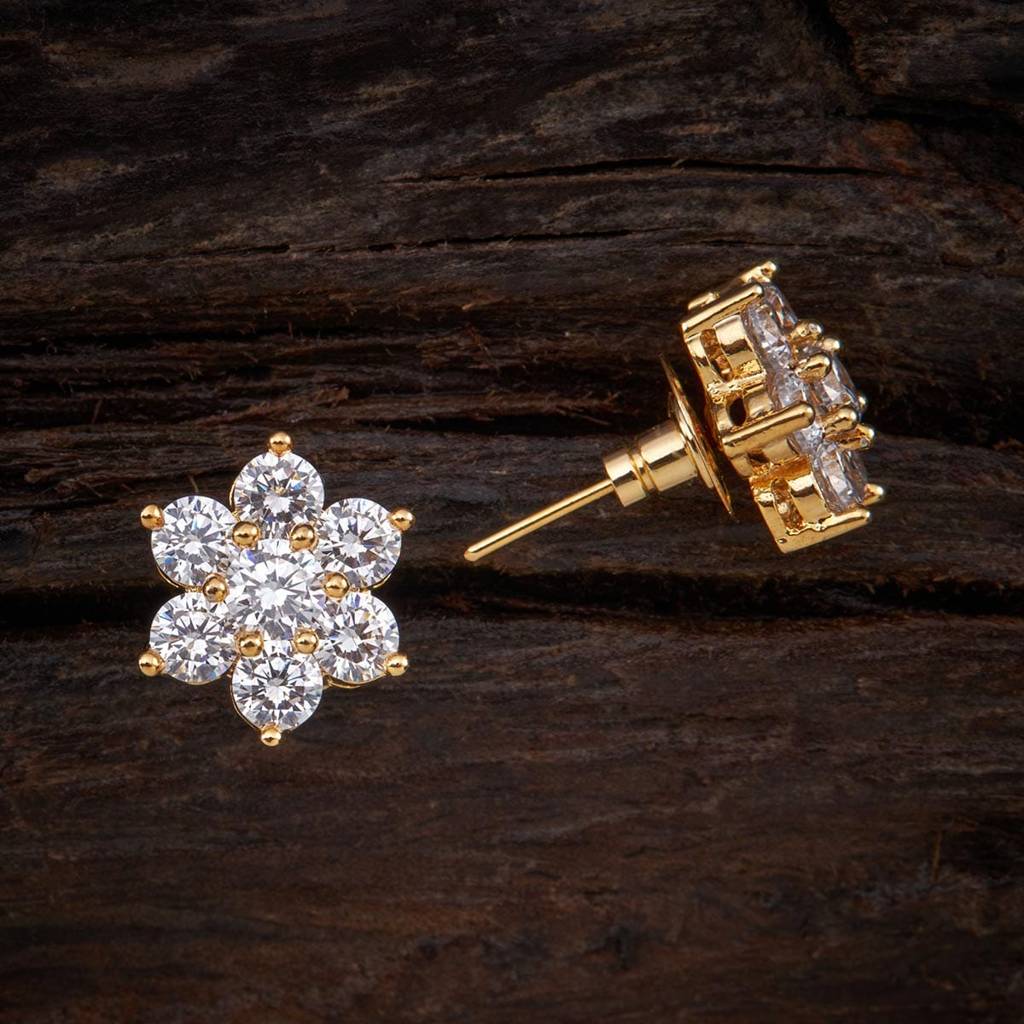 White Gold-Plated Party Zircon Studs-207517 : 207517
