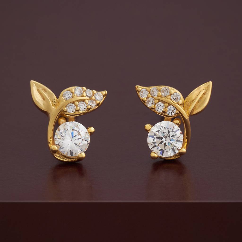 Kushal'S Fashion Jewellery Plated Zircon 92.5 Sterling Silver Studs-183232 : 437601