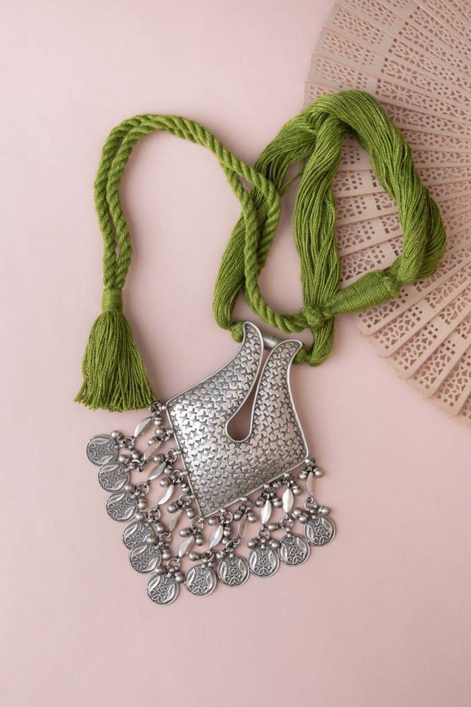 Anvaya Intricare Vintage Inspired Drop Statement Dori Necklace : SR6007