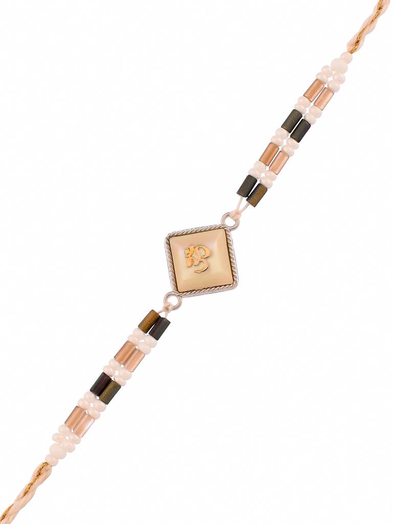Men'S Om Beaded Thread Rakhi For Brother : 8905124524284