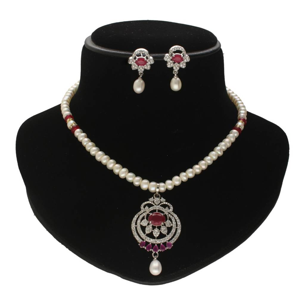 Falak Pearl Necklace Set : JPSEP-24-020