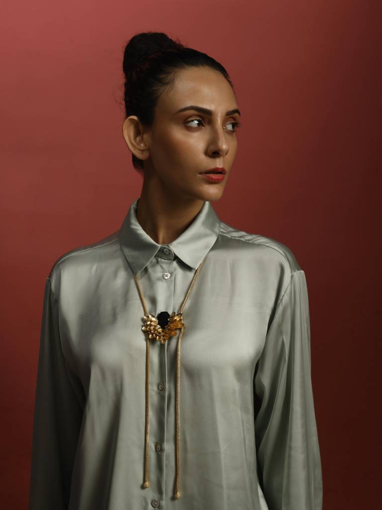 Black Stone Statement Necklace : GG-2003