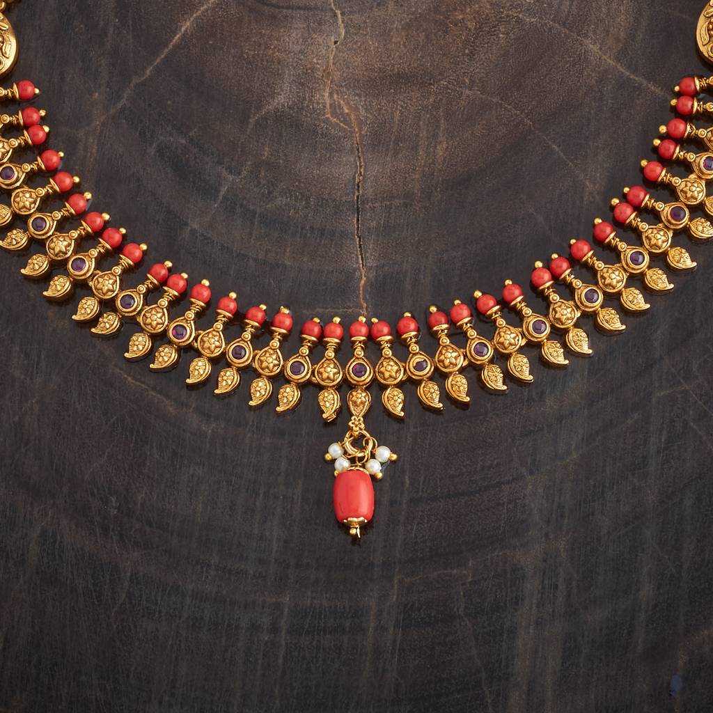 Kushal'S Fashion Jewellery Gold-Plated Ethnic Antique Jewellery Set -181359 : 433483