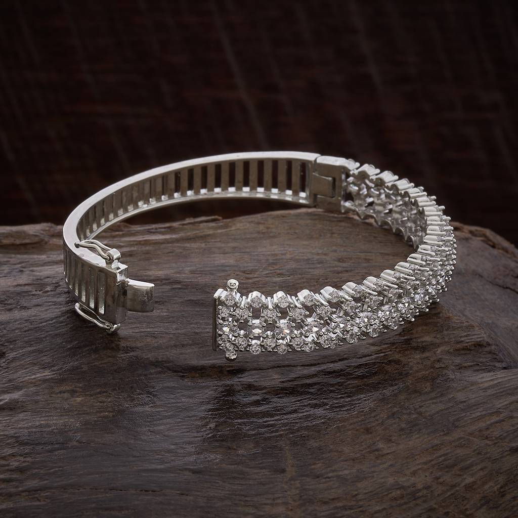 Kushal'S Fashion Jewellery Rose Gold-Plated Cubic Zirconia Studded Bangle : 410156