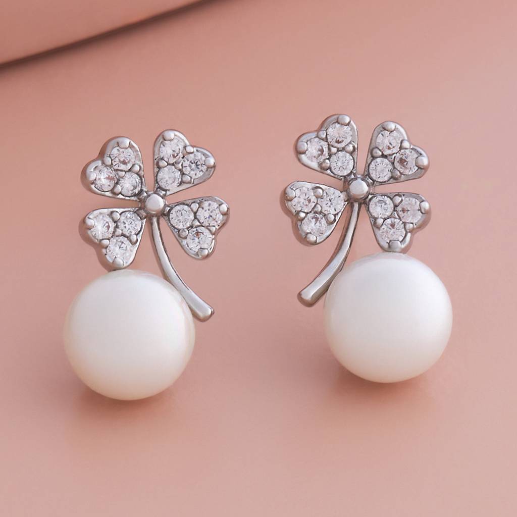 Kushal'S Fashion Jewellery Pearl Plated Party Trendy Zircon Studs-184139 : 439443