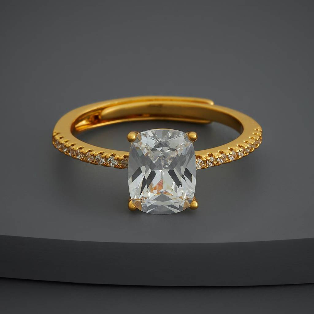 Kushal'S Fashion Jewellery White Gold-Plated Party Trendy Zircon Finger Ring-186878 : 445440