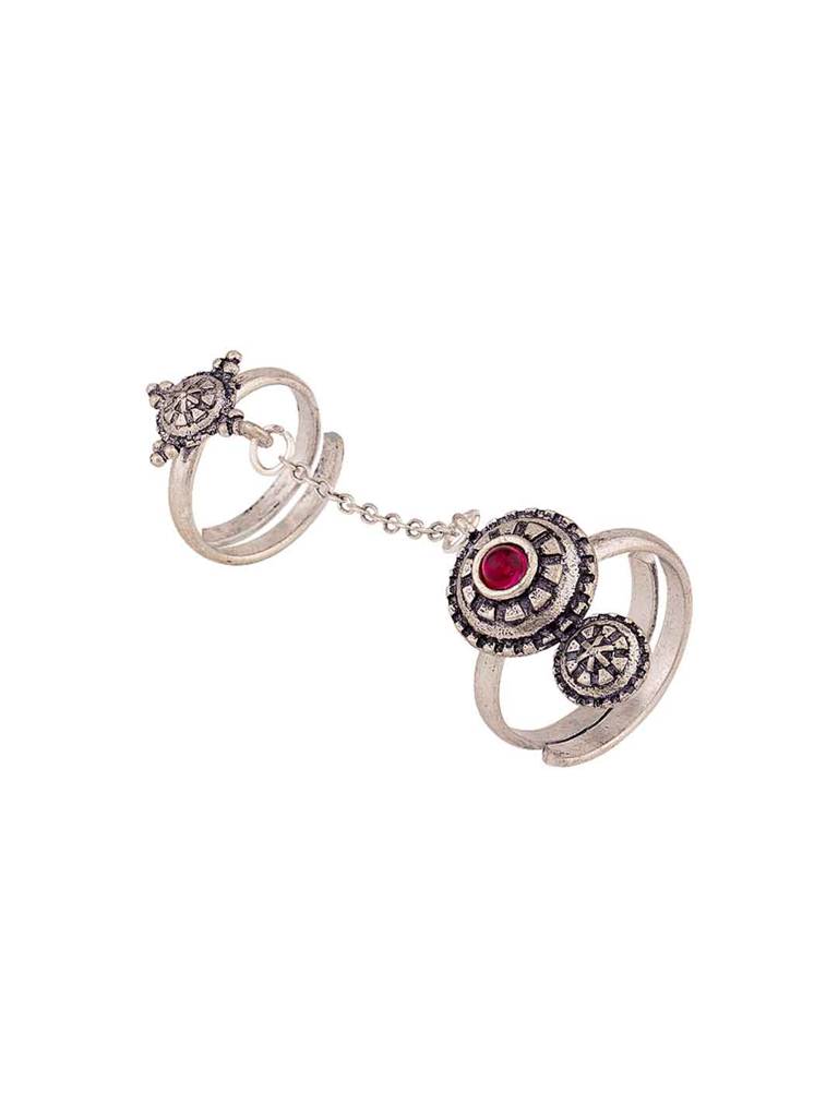 Abhira Adjustable Two Finger Ring : 8907617972473