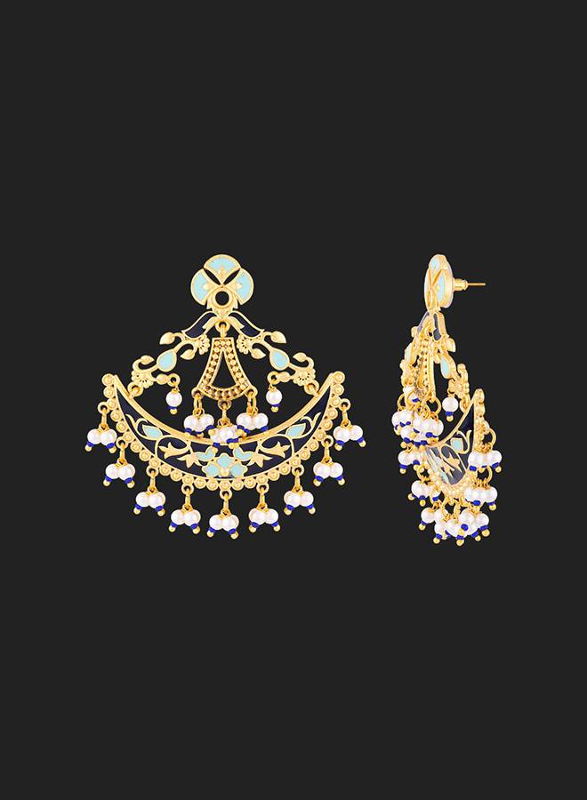 Tahira Royal Black Crescent Danglers : 8905124055054