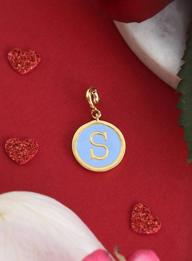 Valentine'S Day Collection Alphabet Blue Enamel Charm : 8905124491784