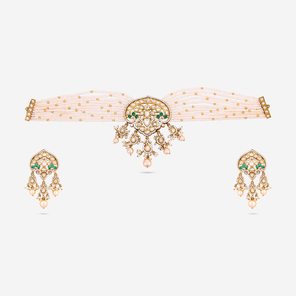 Kushal'S Fashion Jewellery  Victorian-Plated Ethnic Kundan Necklace  -442145 : 442145