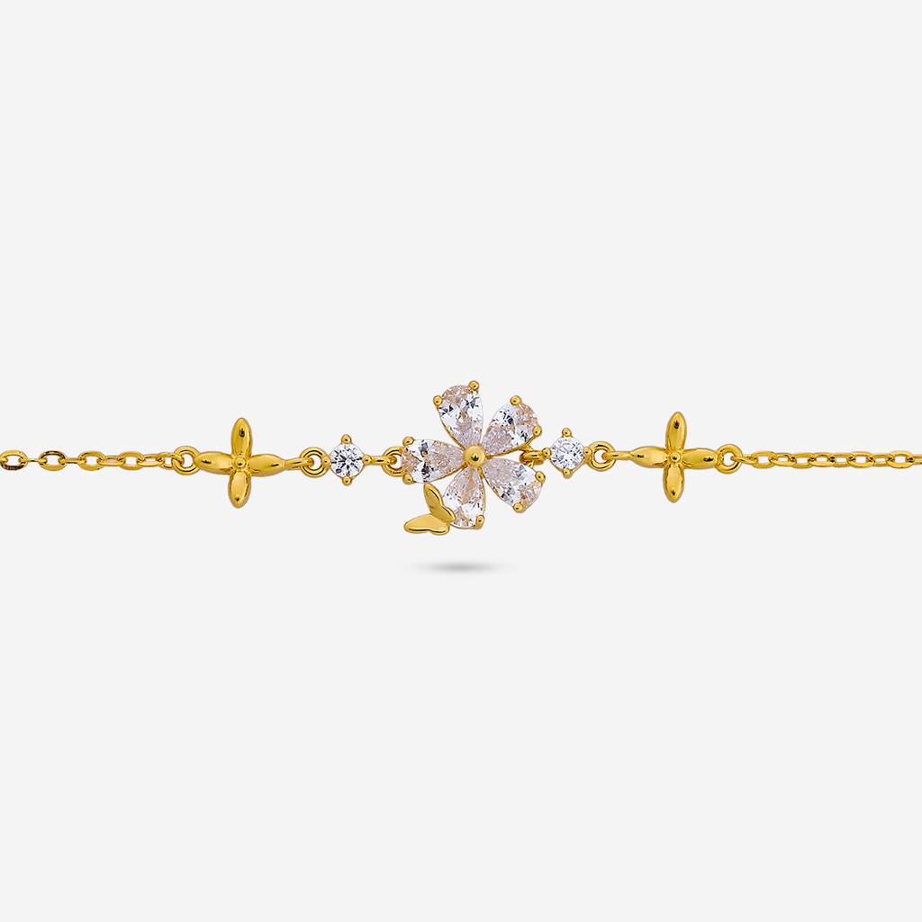Gold-Plated Party Zircon 92.5 Sterling Silver Bracelet -458084 : 458084