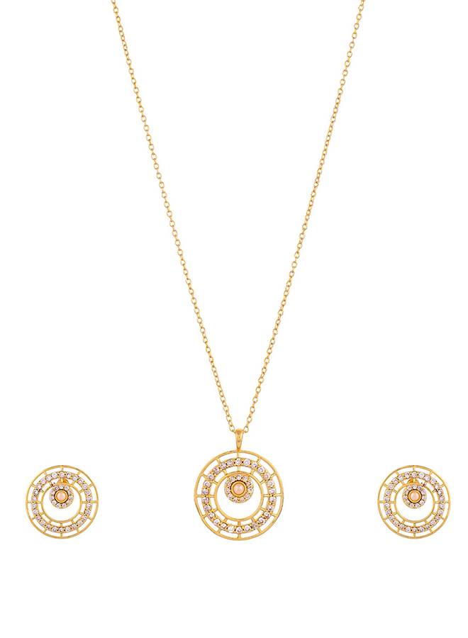 Mother'S Day Cz And Pearls Pendant Set-Vmjai43969 : 8905124438437