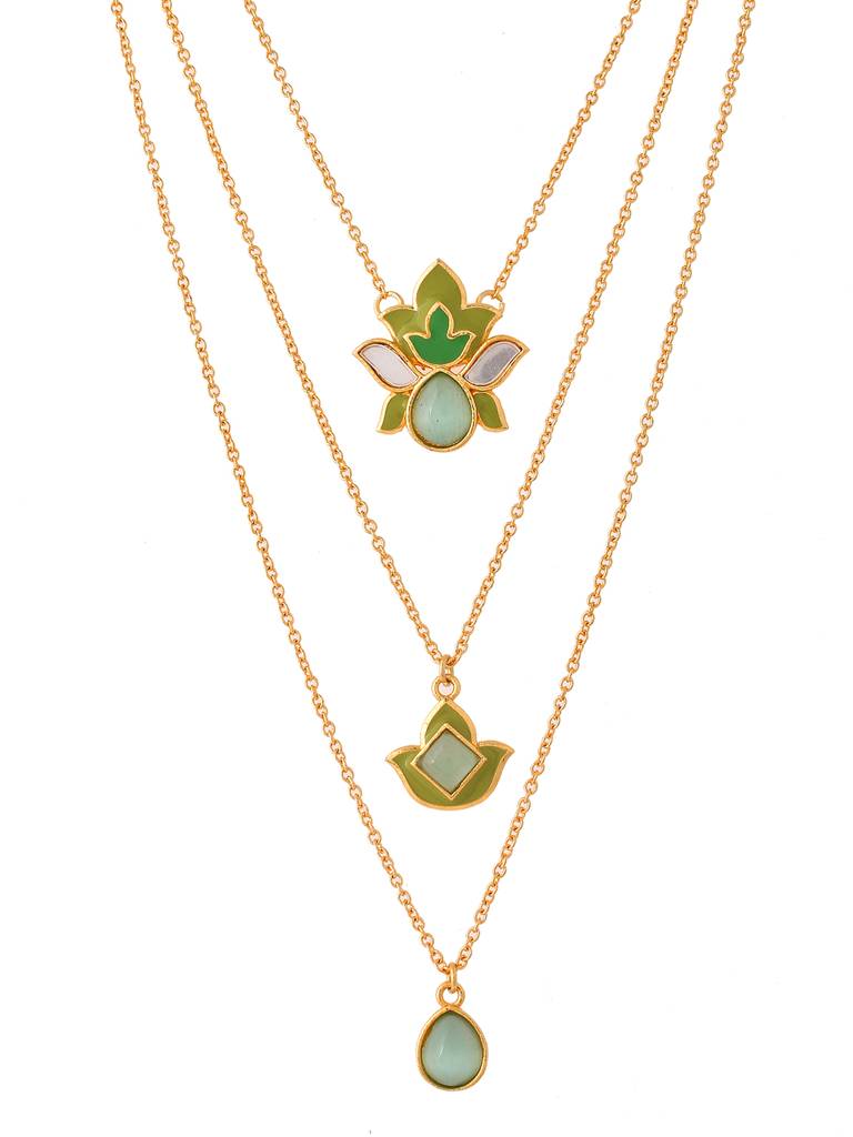 Forever More Green Layered Necklace Set : 8905124498547