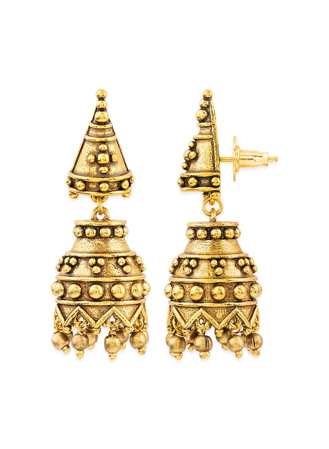 Rava Ball Gungroo Drop Jhumka Earrings : 8905124135572