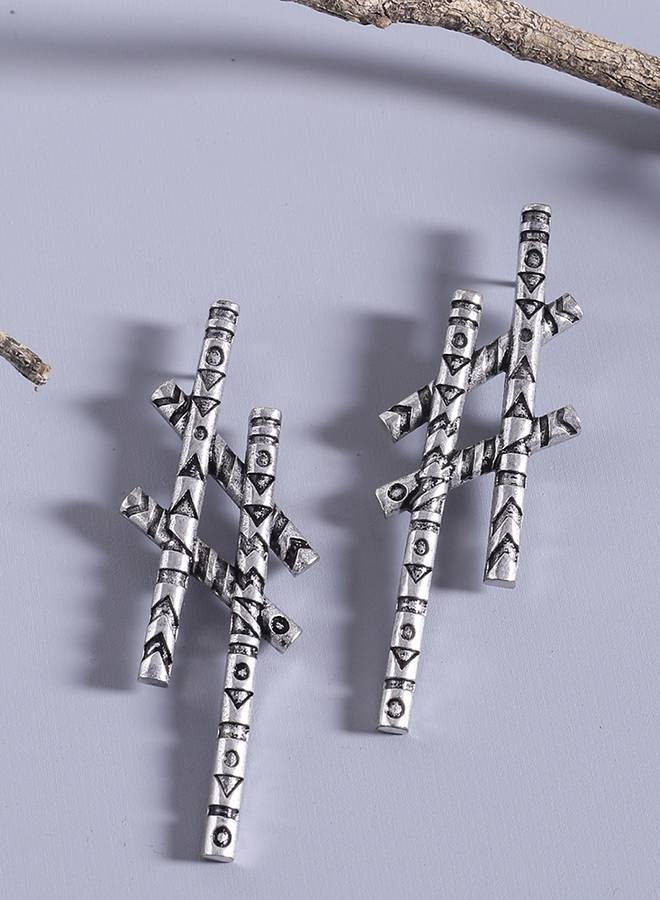 Aztec Bar Hashtag Earrings : 8905124032161
