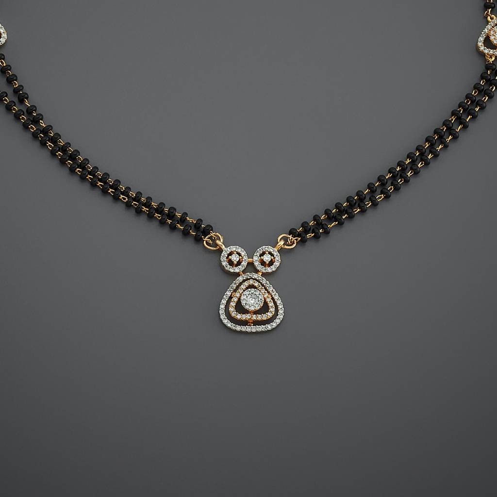 Kushal'S Fashion Jewellery White Rhodium-Plated Party Zircon Mangalsutra -433283 : 433283