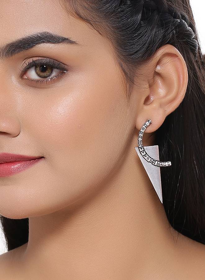 Aztec Bar Half Circle And Triangle Earrings : 8905124032260