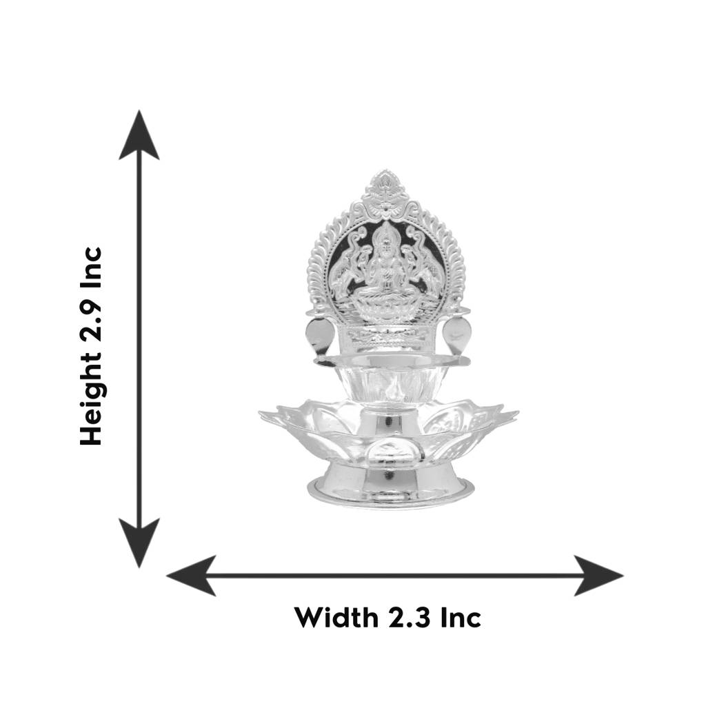80% Purity-20 Grams Silver Lakshmi Diya : JPAUG-25-102