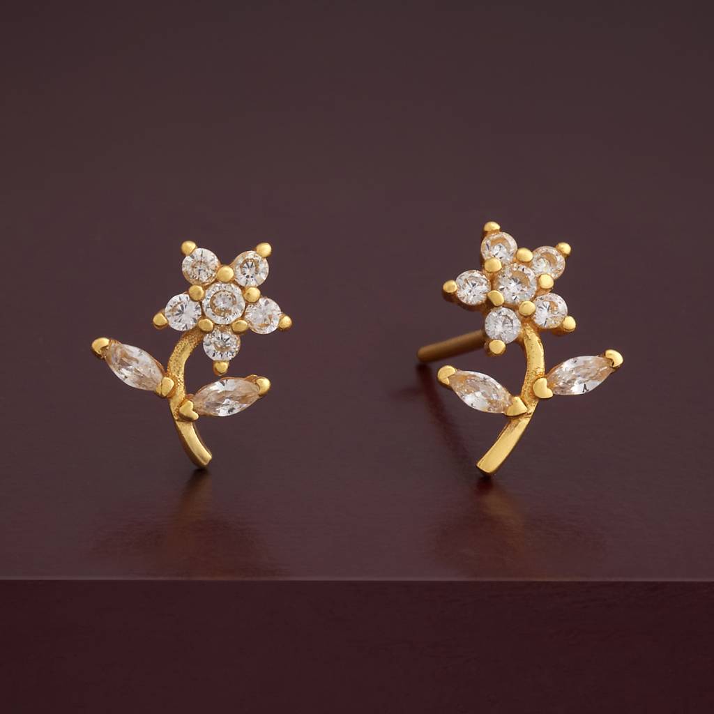 Kushal'S Fashion Jewellery Plated Zircon 92.5 Sterling Silver Studs-183031 : 436957