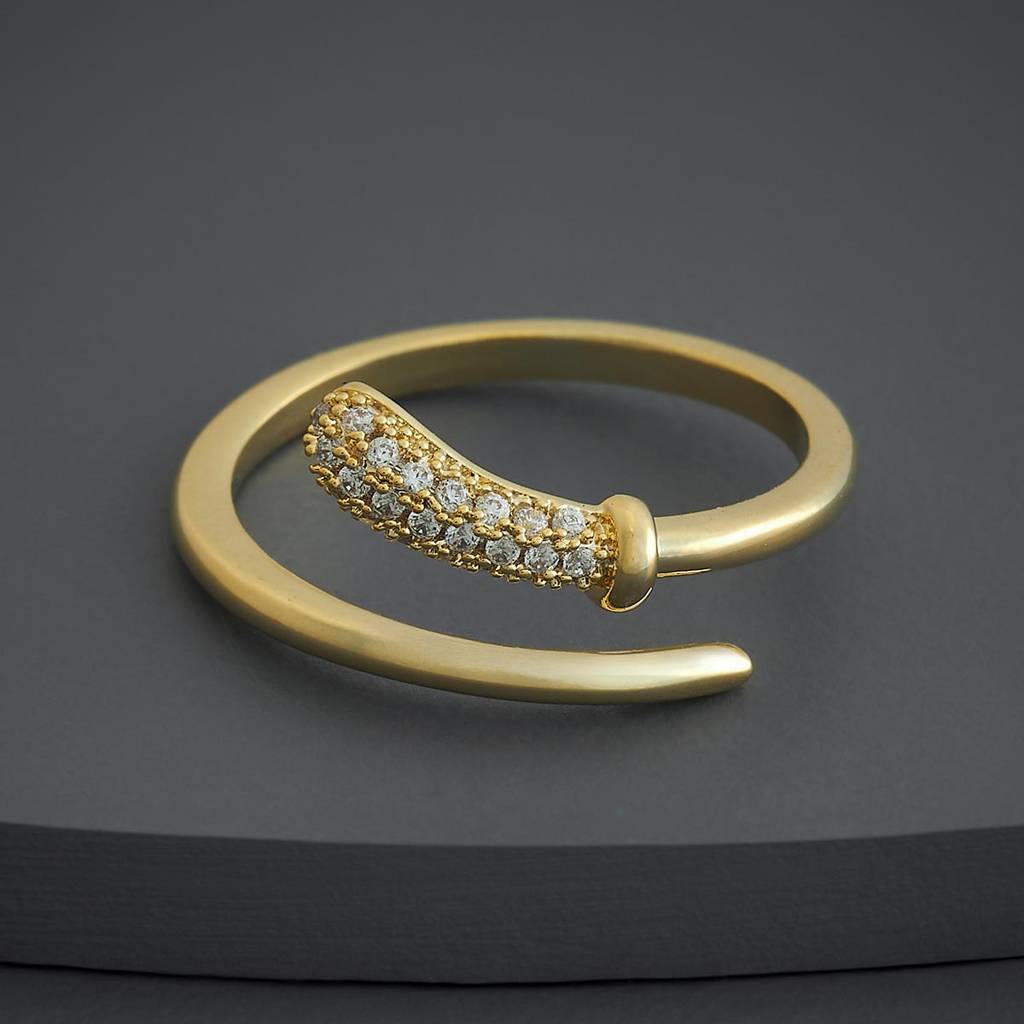 Kushal'S Fashion Jewellery White Gold-Plated Party Trendy Zircon Finger Ring-186759 : 445276