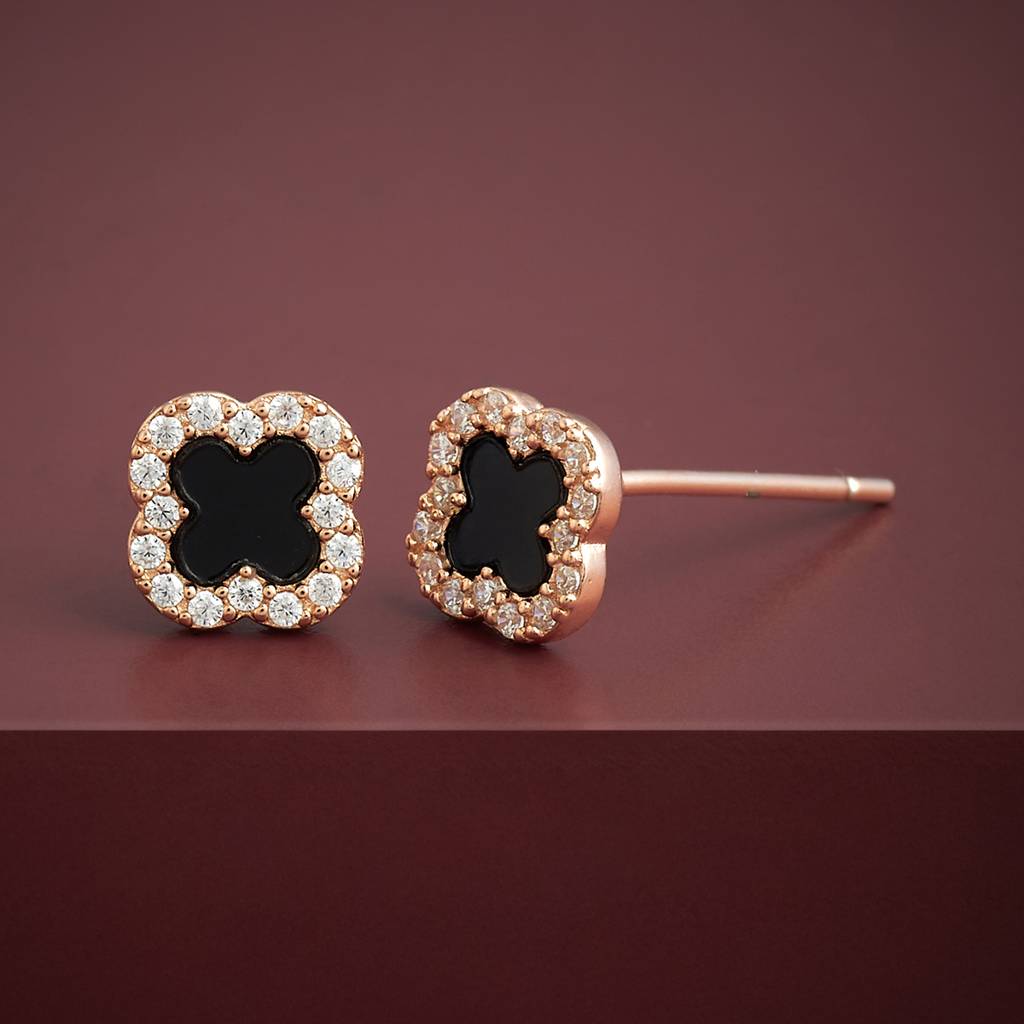 Kushal'S Fashion Jewellery Plated Zircon 92.5 Sterling Silver Studs-183146 : 437309