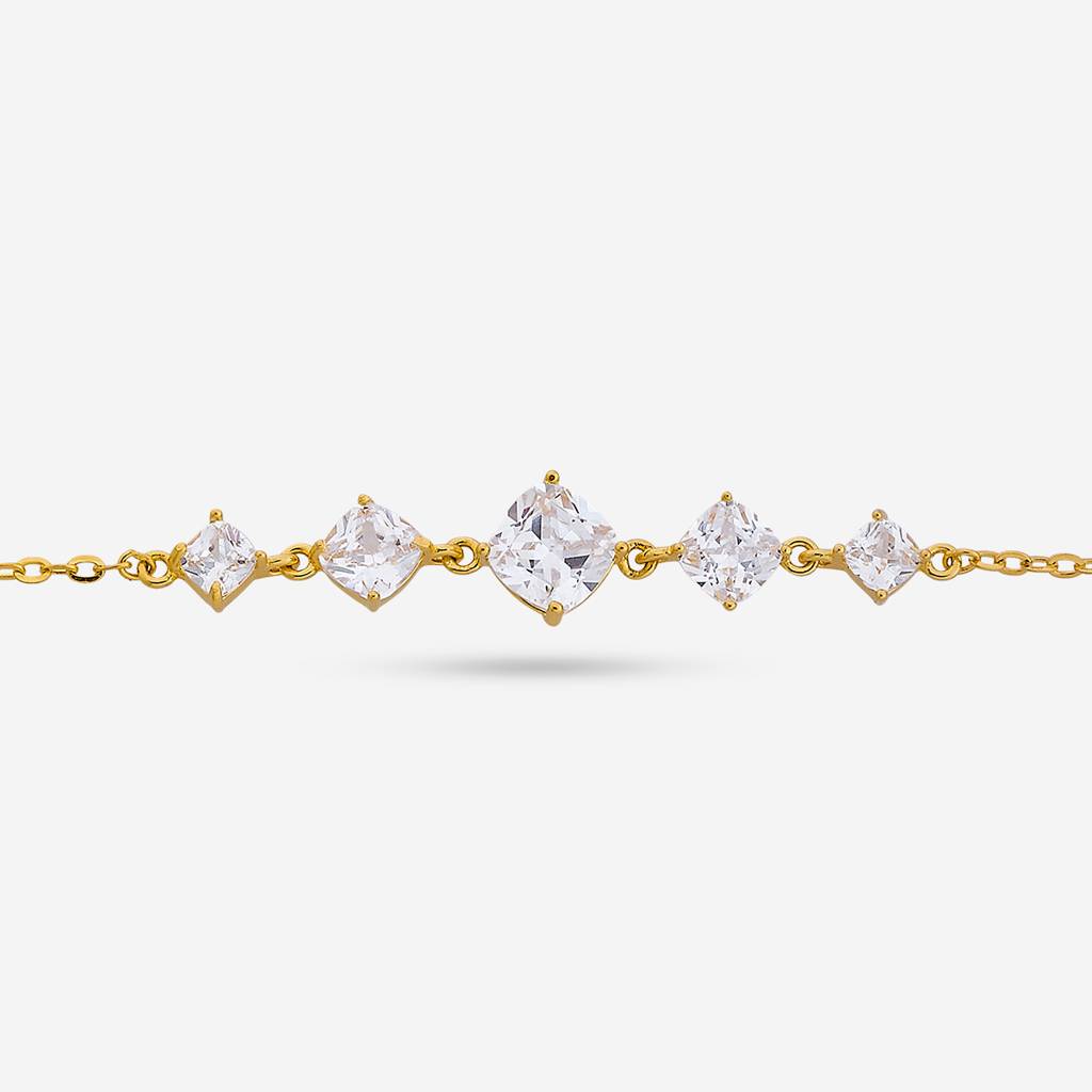 Gold-Plated Party Zircon 92.5 Sterling Silver Bracelet -457887 : 457887