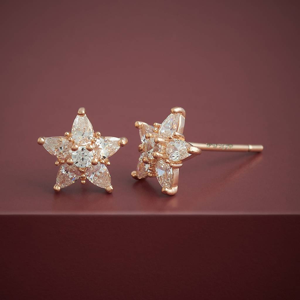 Kushal'S Fashion Jewellery Plated Zircon 92.5 Sterling Silver Studs-183230 : 437597